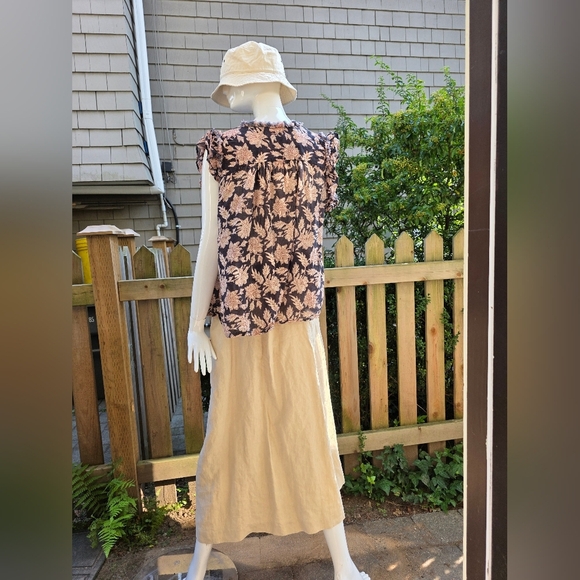 Agolde Wheat Coloured Linen Skirt Lg. Full Legnth - Picture 8 of 14